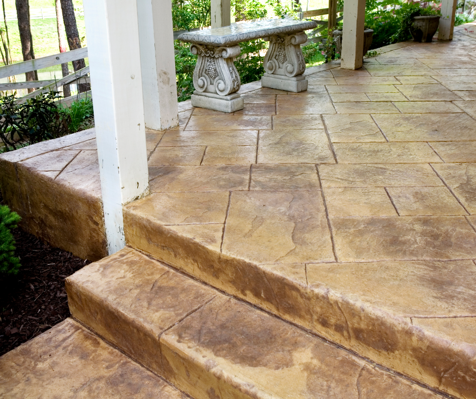 Picture of a stamped concrete patio in Mount Airy, NC.